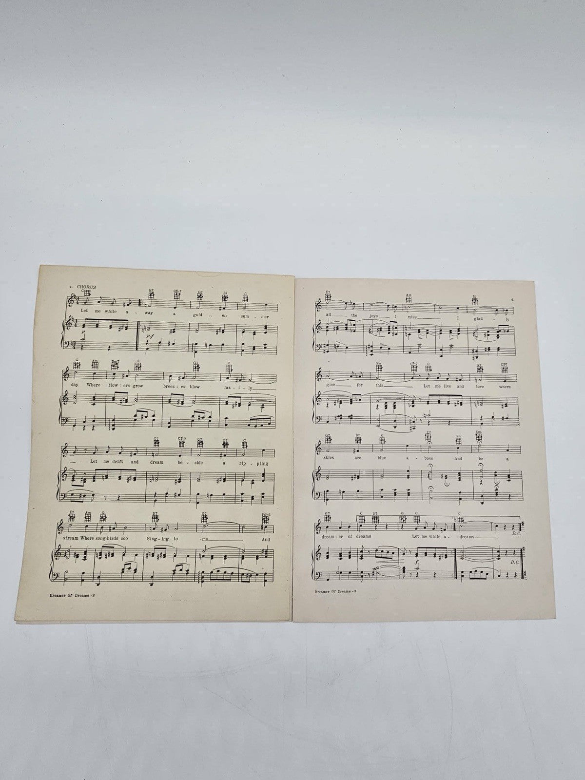 Dreamer of Dreams Sheet Music Operatic Edition/ Monte Austin / Vintage 1924