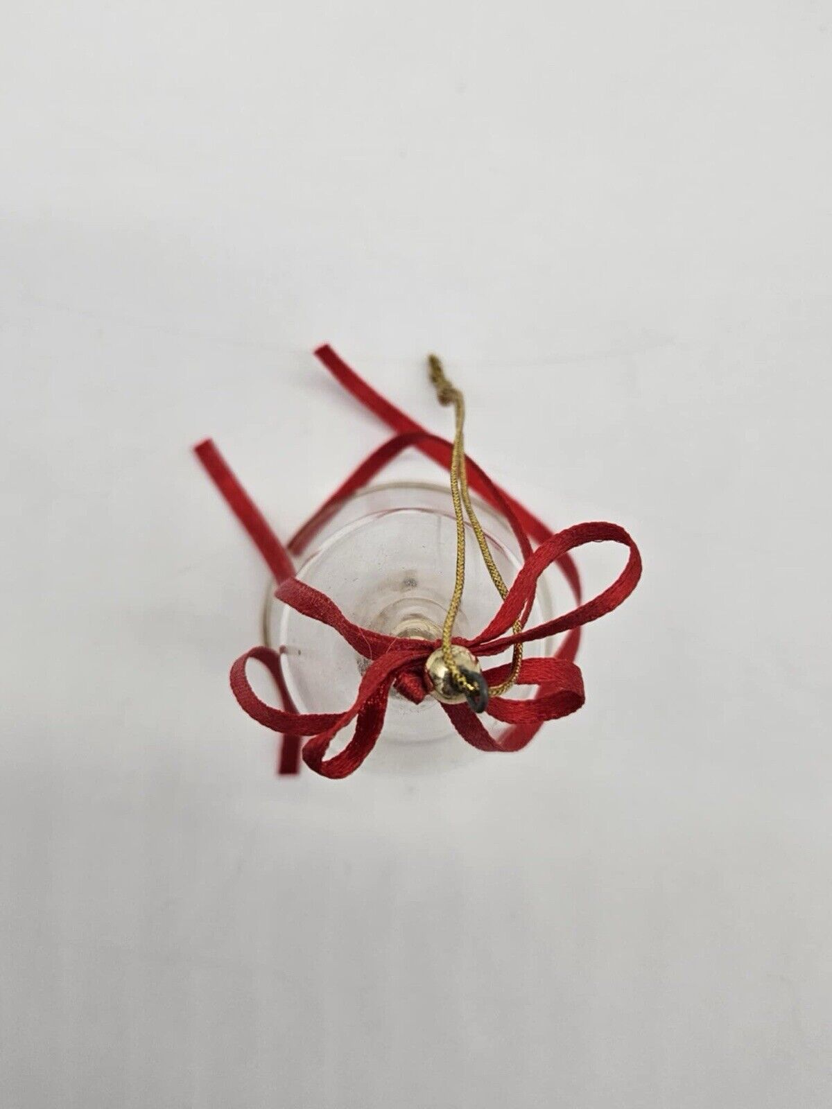 Santa Claus Christmas Bell Gold Trim Tree Ornament Crystal