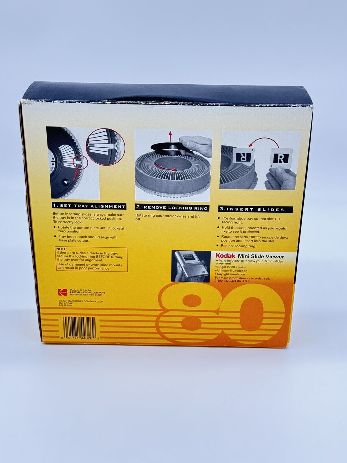 Kodak Transvue Carousel 80 Slide Tray Chargeur With Box Excellent Condition