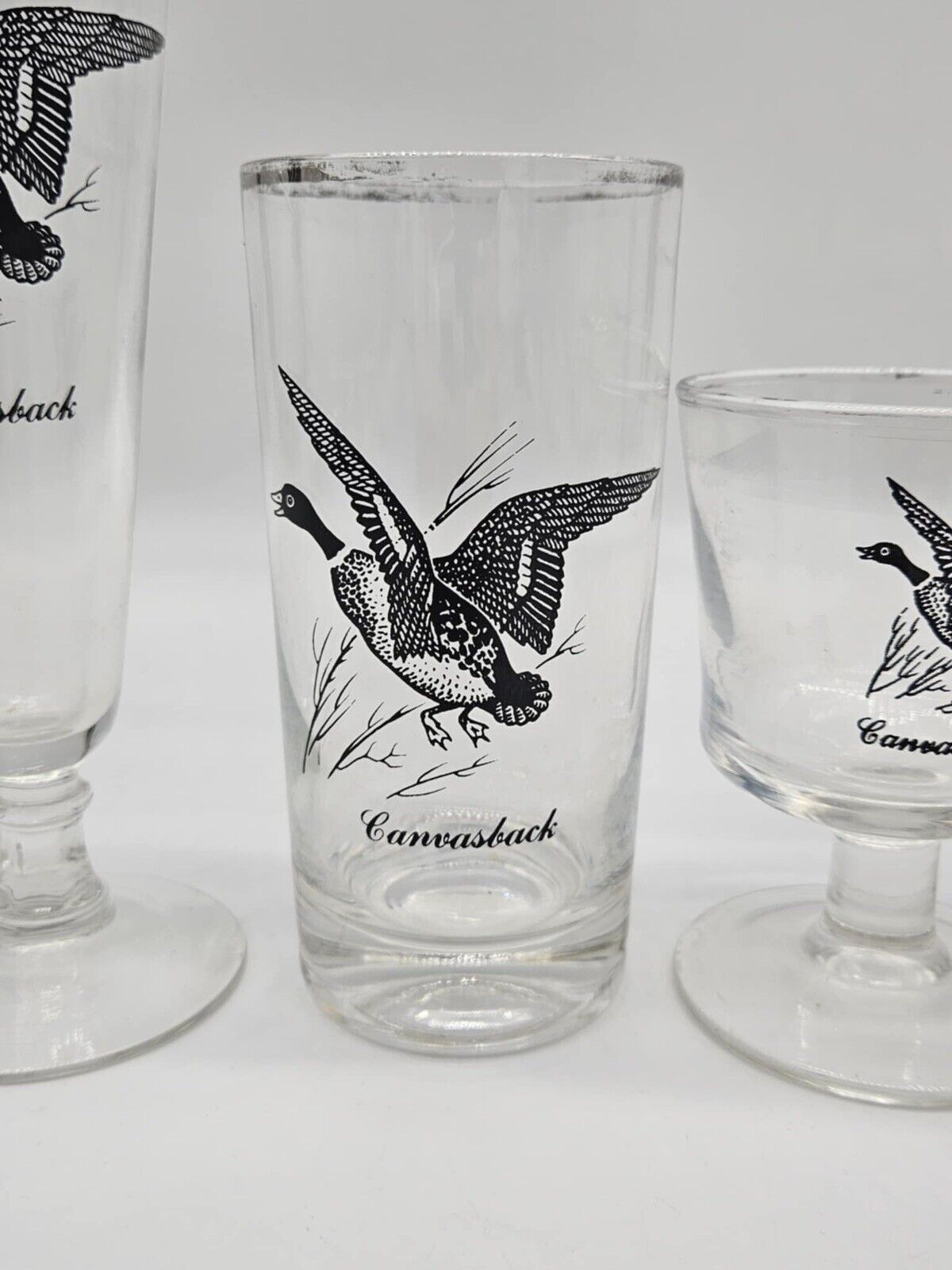 LOT OF 15 Vintage Federal Game Bird Barware Glasses