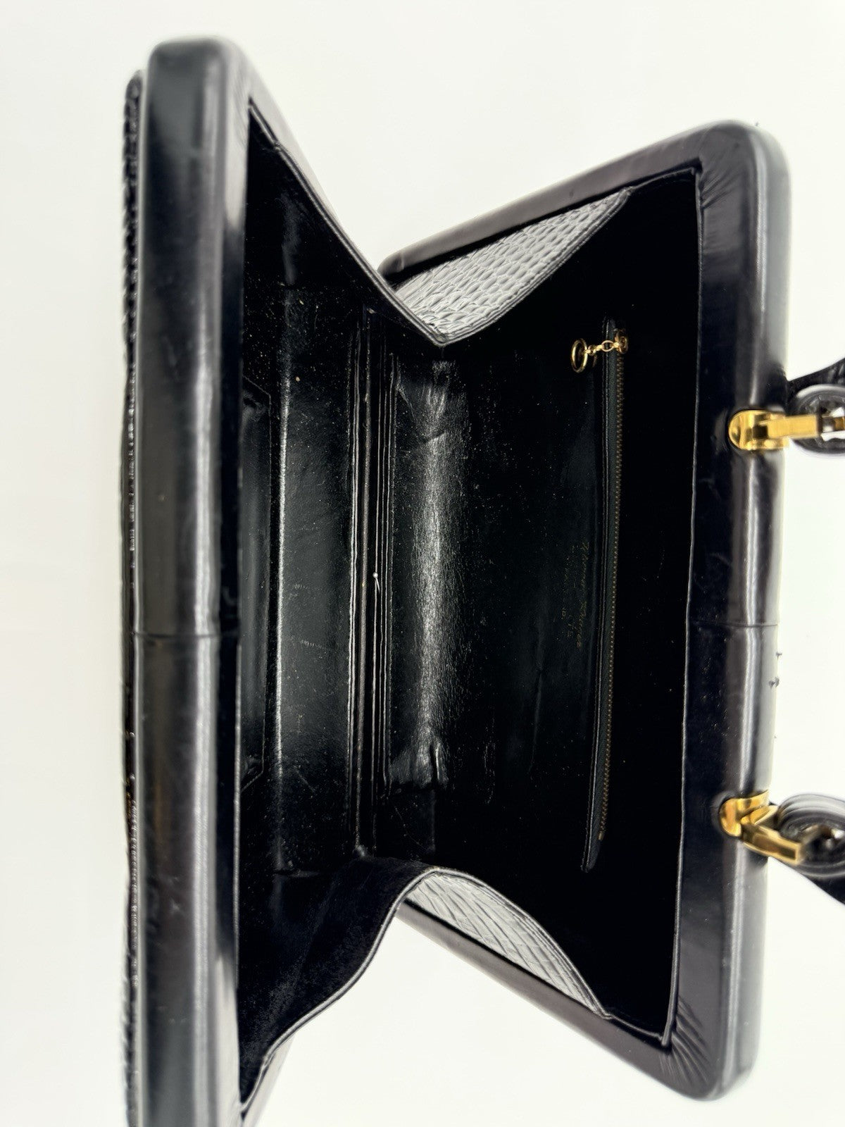 VINTAGE MURRAY KRUGER REPTILE EMBOSSED BOX BAG