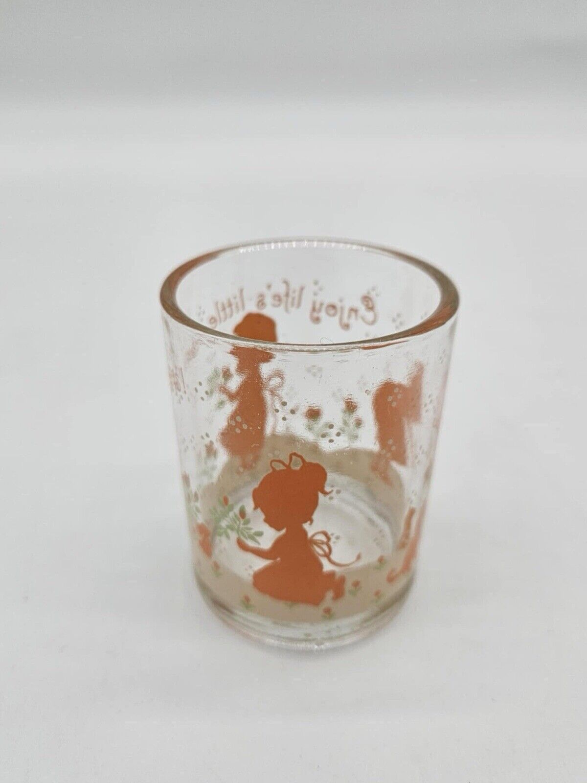 Vintage Candle Holder Silhouette Children "Enjoy Life’s Little Pleasures"