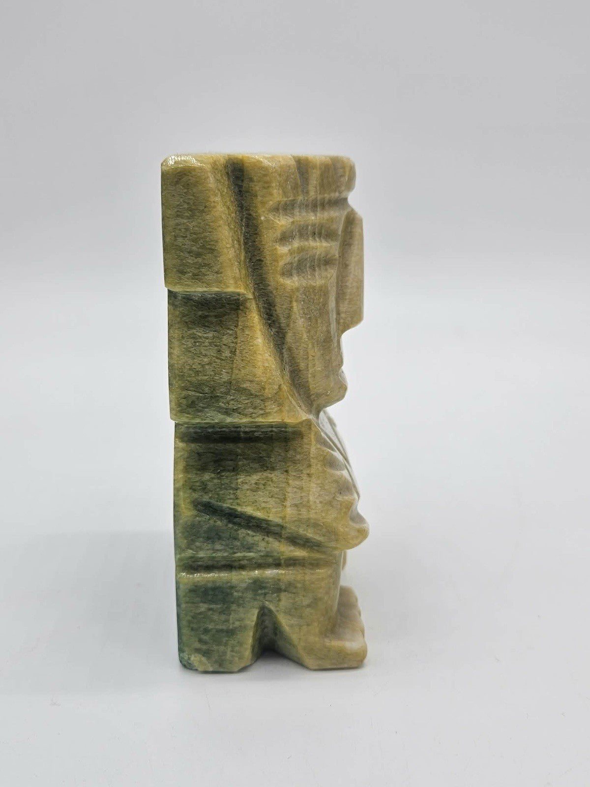 Vintage Carved Stone Mayan Aztec Tiki Idol Marble 2.75" Figurine Mesoamerican B9