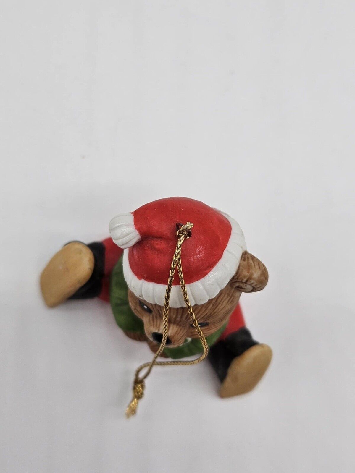 Vintage Pair Homco Bear Christmas Ornaments Skater Skier 5513 Home Interiors