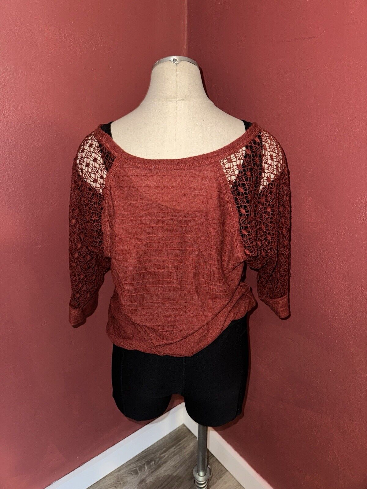 Maurice’s Half Steve Crocheted Burnt Orange Top