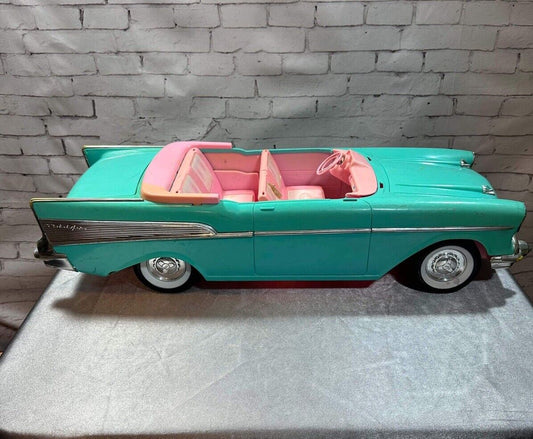 Barbie 57 Chevy Bel Air Convertible Car Turquoise Pink Incomplete Vintage 1988