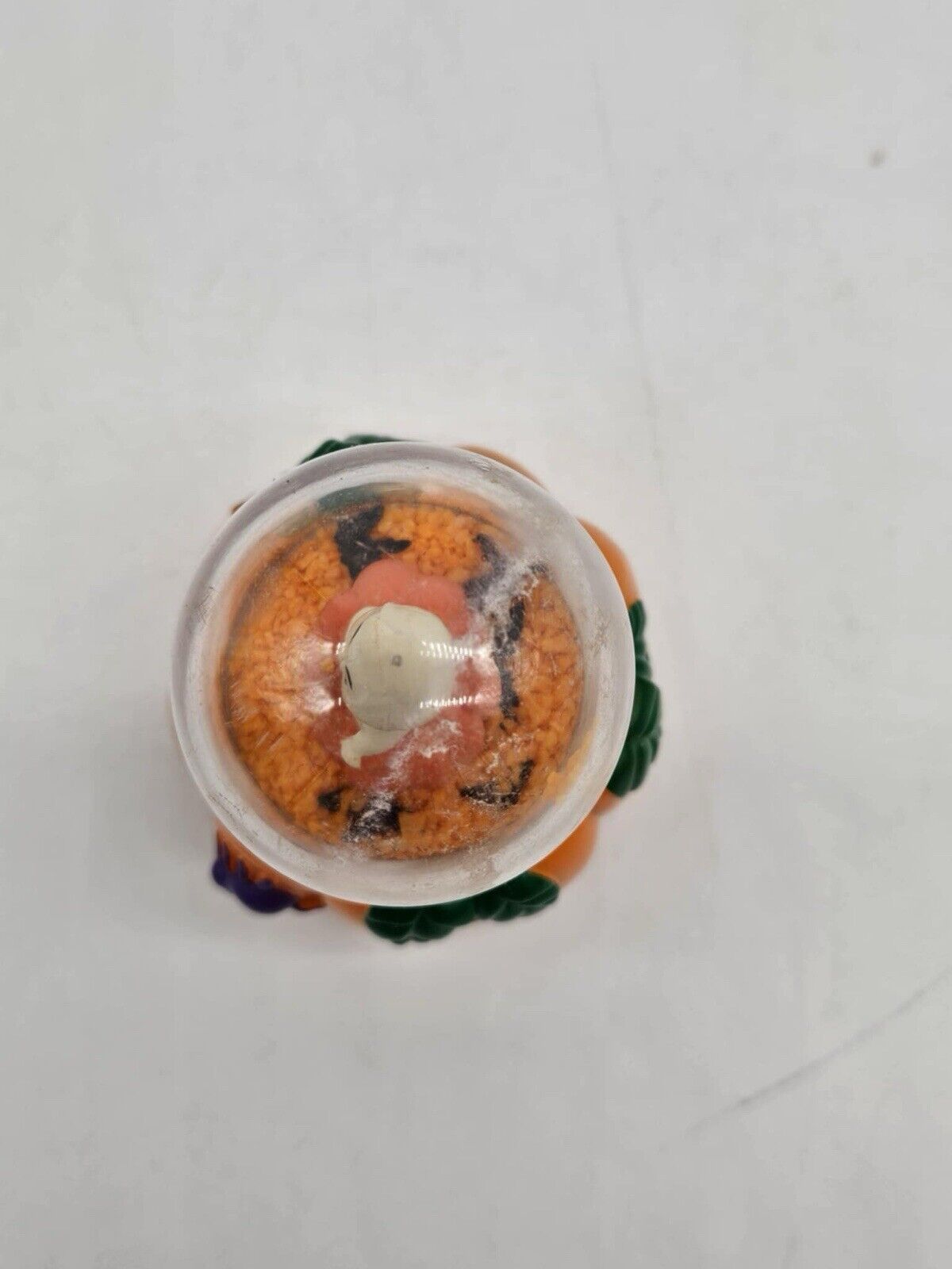 Vintage Halloween Jack o Lantern Pumpkin Ghost Snow globe CUTE