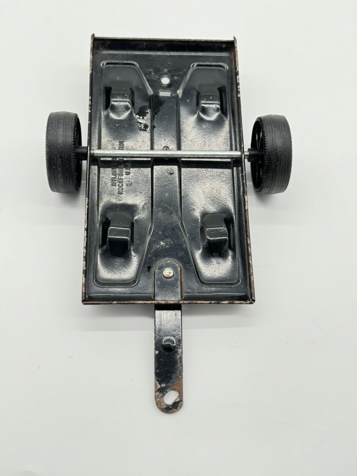 VINTAGE NYILNT METAL SHORT & LOW FLAT BED TRAILER