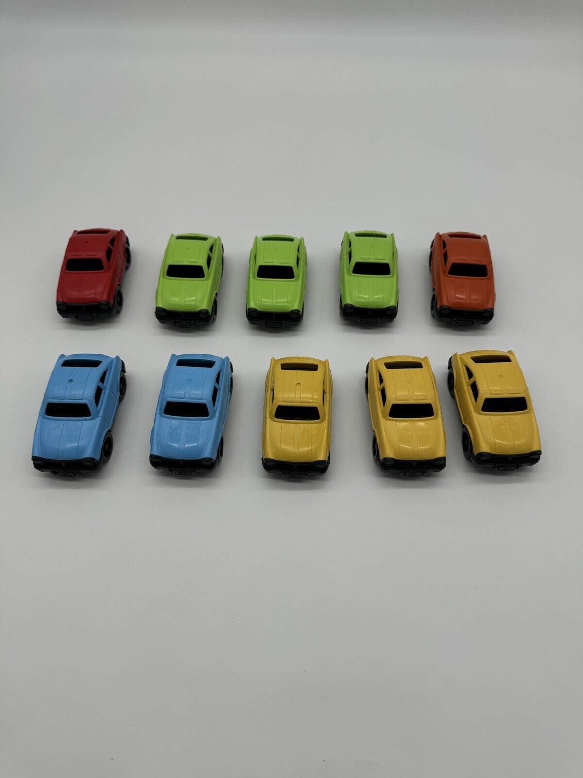Lot of 10 Green Toys Mini Car 4” Miniature GT Yellow, Red, Blue & Green