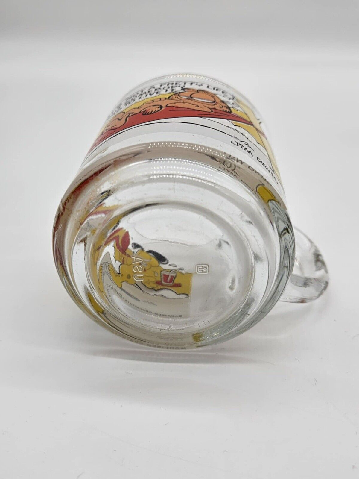 Set of 5 Vintage 1978 McDonald's Garfield Clear Comic Cups Mugs RARE