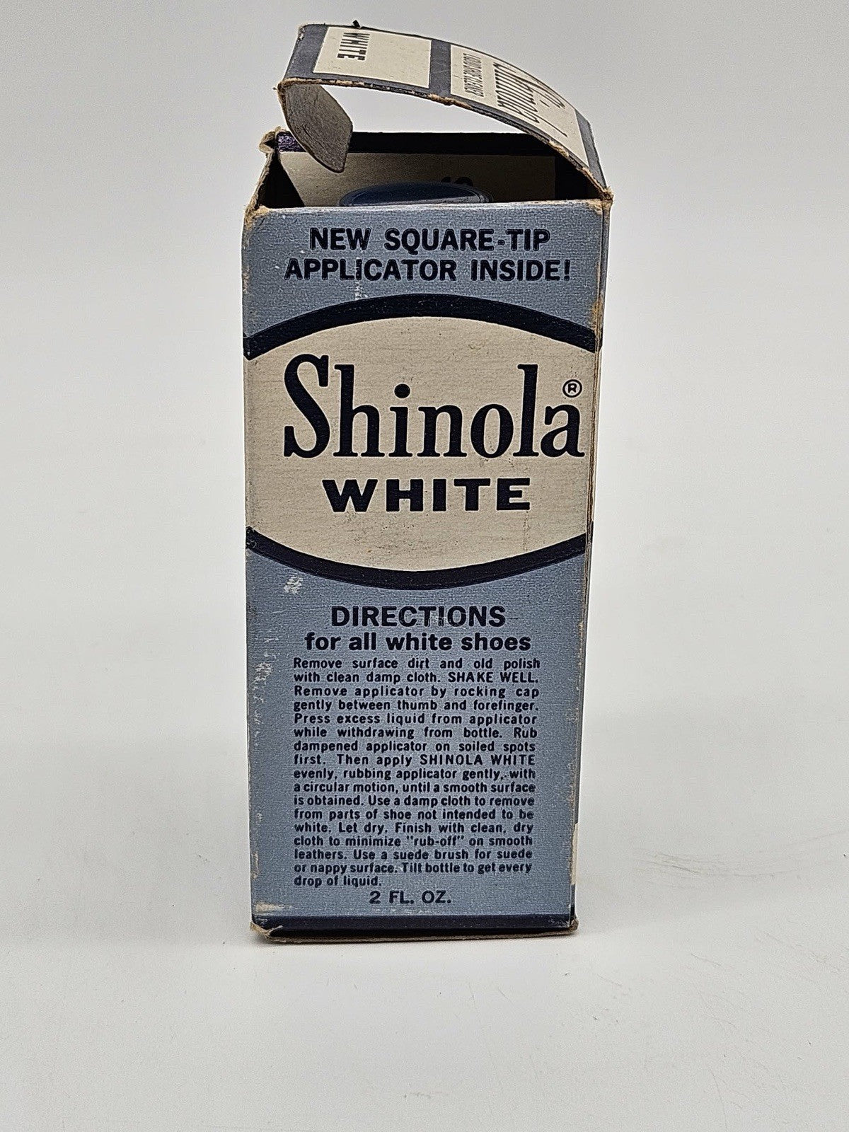 Vtg Shinola Liquid Shoe Cleaner White 2 Fl Oz With Original Box USA
