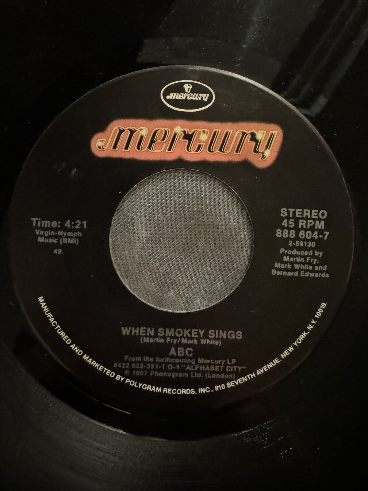 Abc - When Smokey Sings - Musik 30.5cm Vinyl Single 45