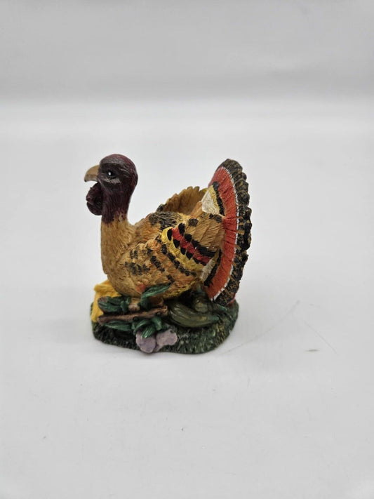 Thanksgiving Turkey Figurine Decoration Decor Vivid Colors Vintage