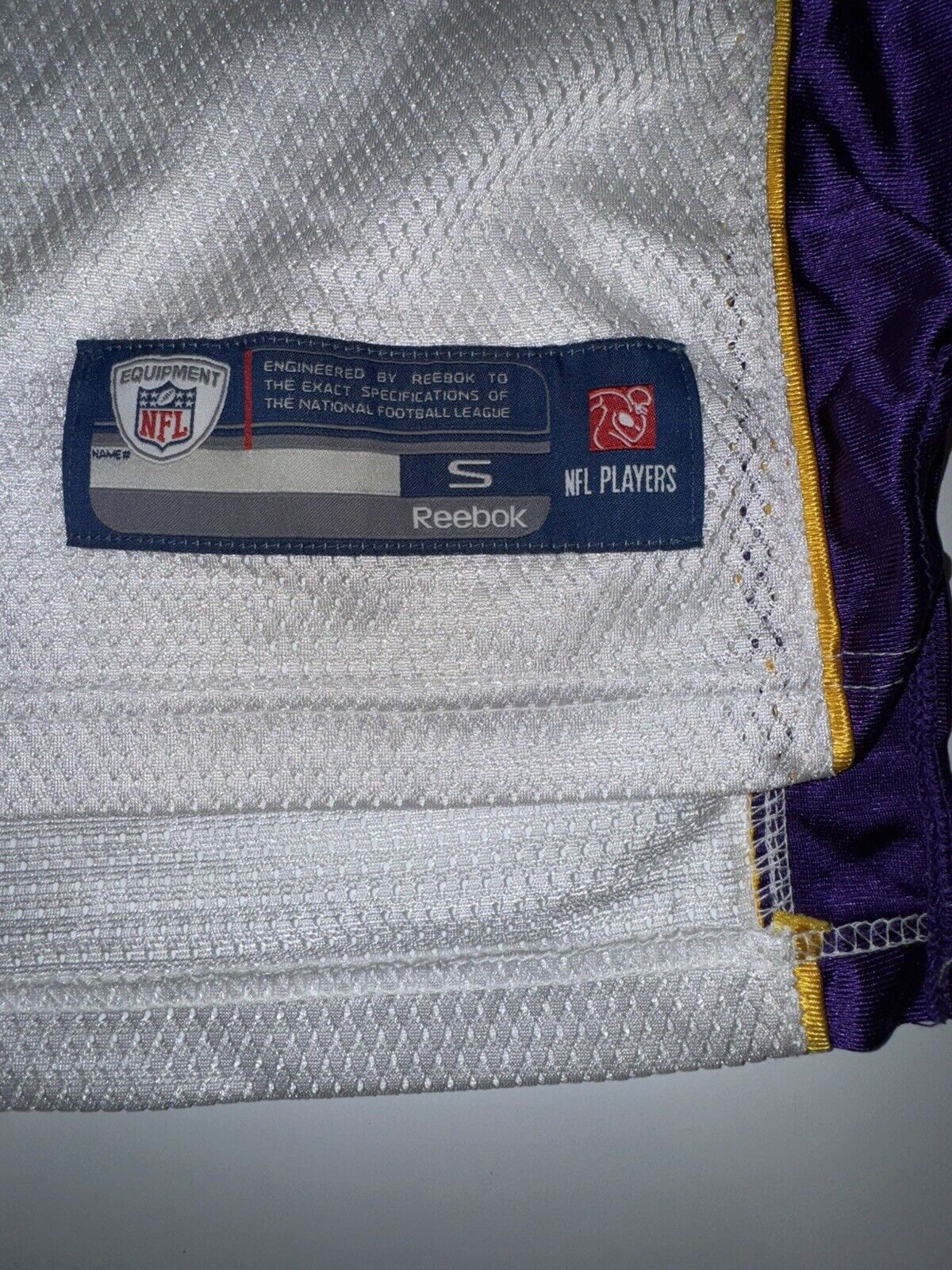 Reebok Minnesota Vikings Road White Brett Favre Jersey Sz L 2009 2010
