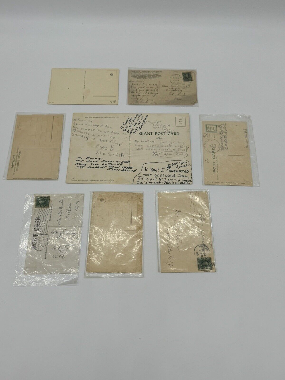 Lot of 8 Vintage Antique Postcards ~ Art Project Material