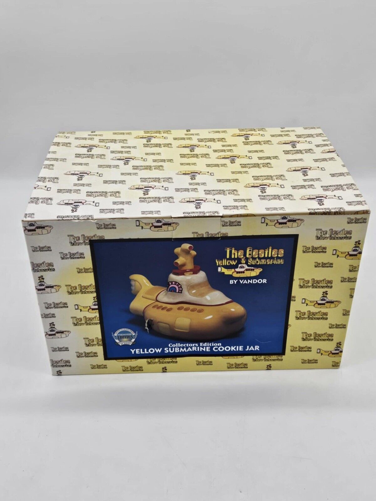 Vintage Beatles Yellow Submarine Cookie Jar Vandor 1999 RARE Original Box JB01