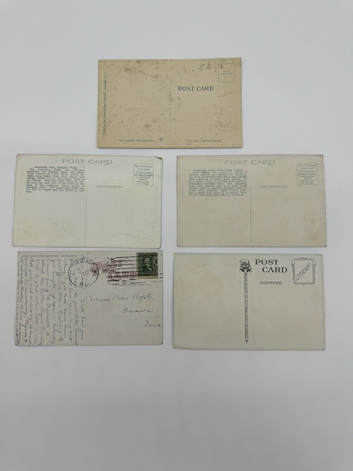 Lot of 5 Neat Antique Postcards ~ Great Material For Art Projects