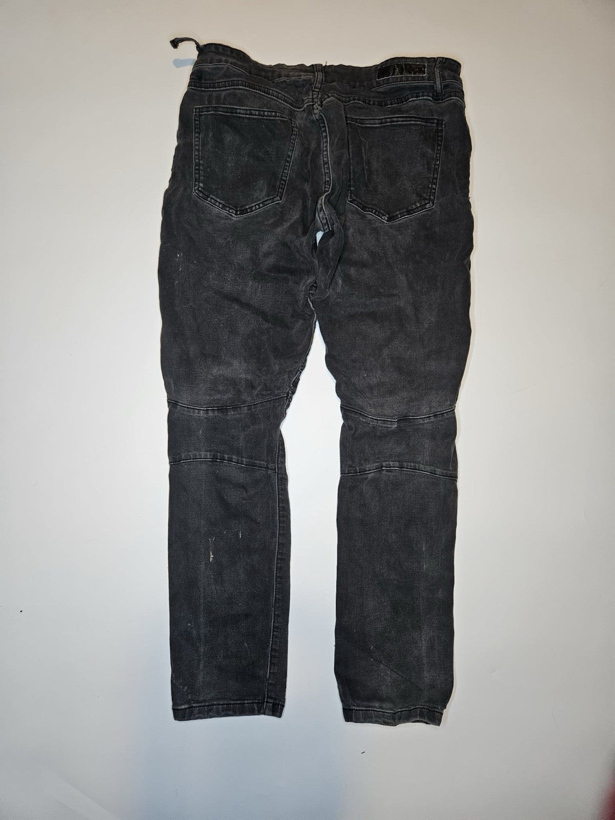Black Skinny Flex Moto Distressed Men’s Jeans 32x30