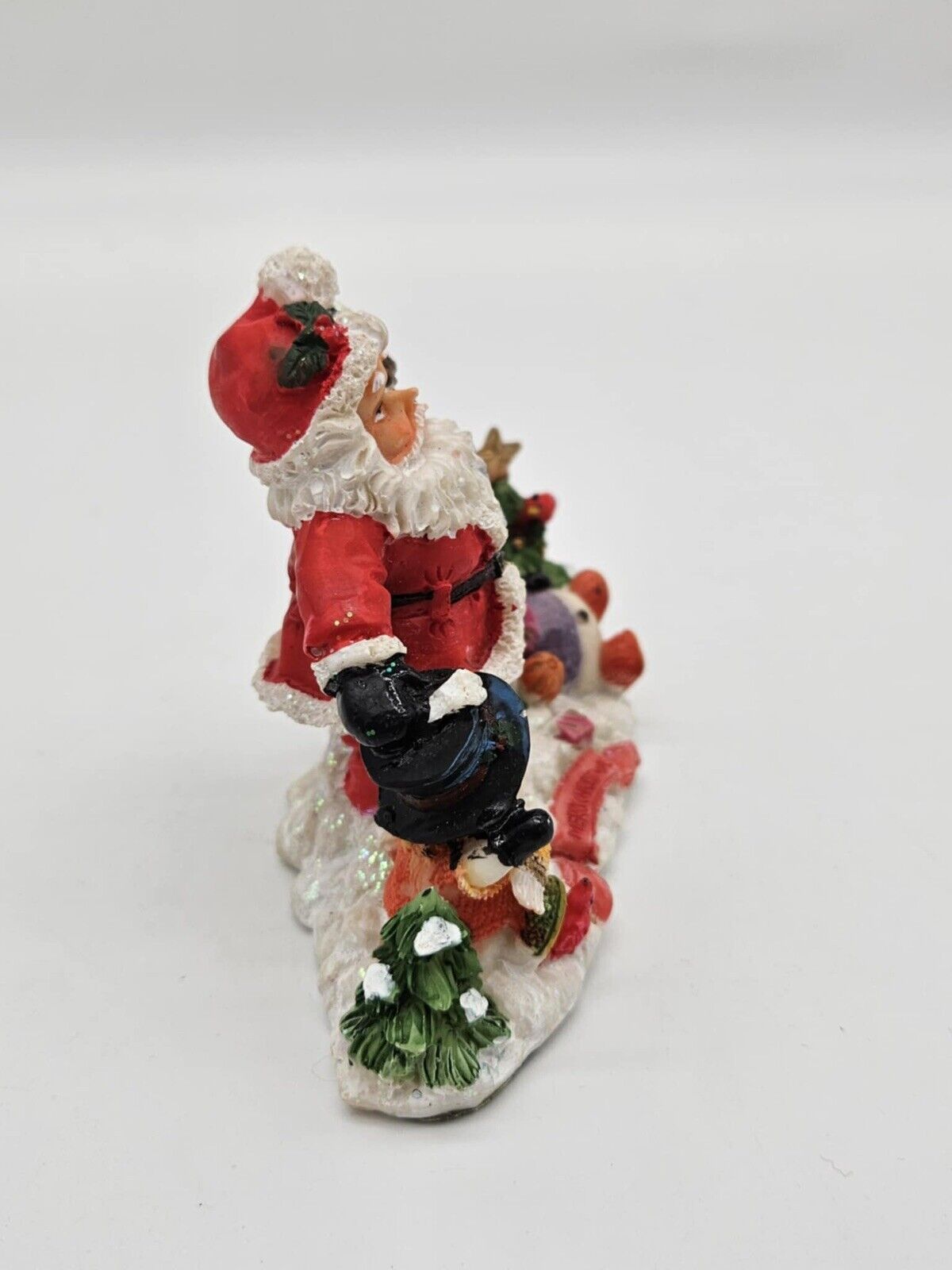 Vintage Santa Claus Merry Christmas Winter Park Welcome Snowmen Play Figure