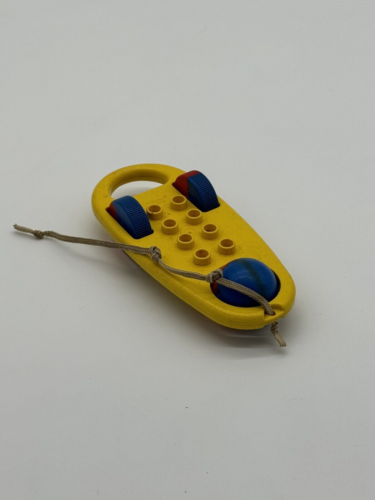 Vintage Lego Duplo Rattle and Roll 80s Baby Toy Rolling Ball Wheel Pull 006