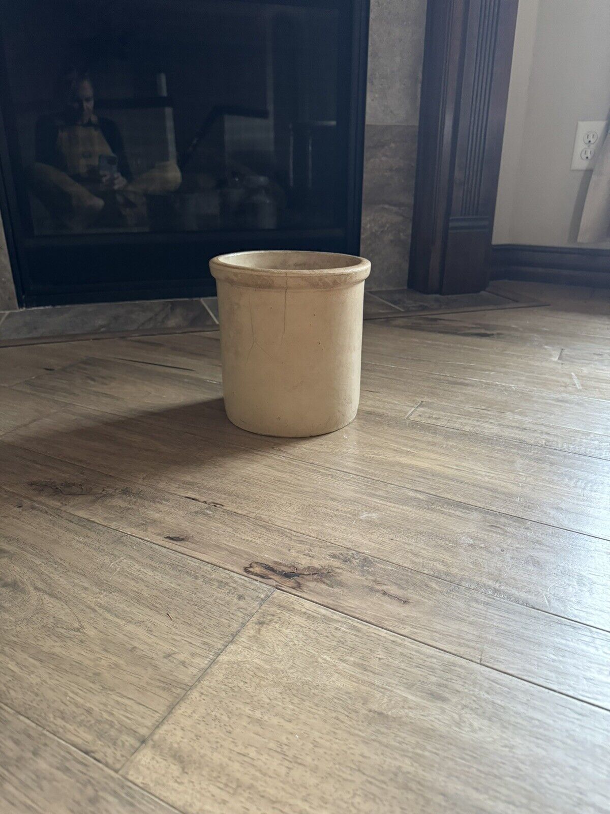 Vintage Late 1800s Handmade Stoneware Crock - Unmarked