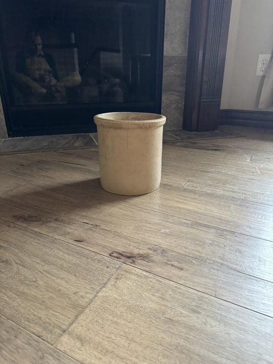 Vintage Late 1800s Handmade Stoneware Crock - Unmarked
