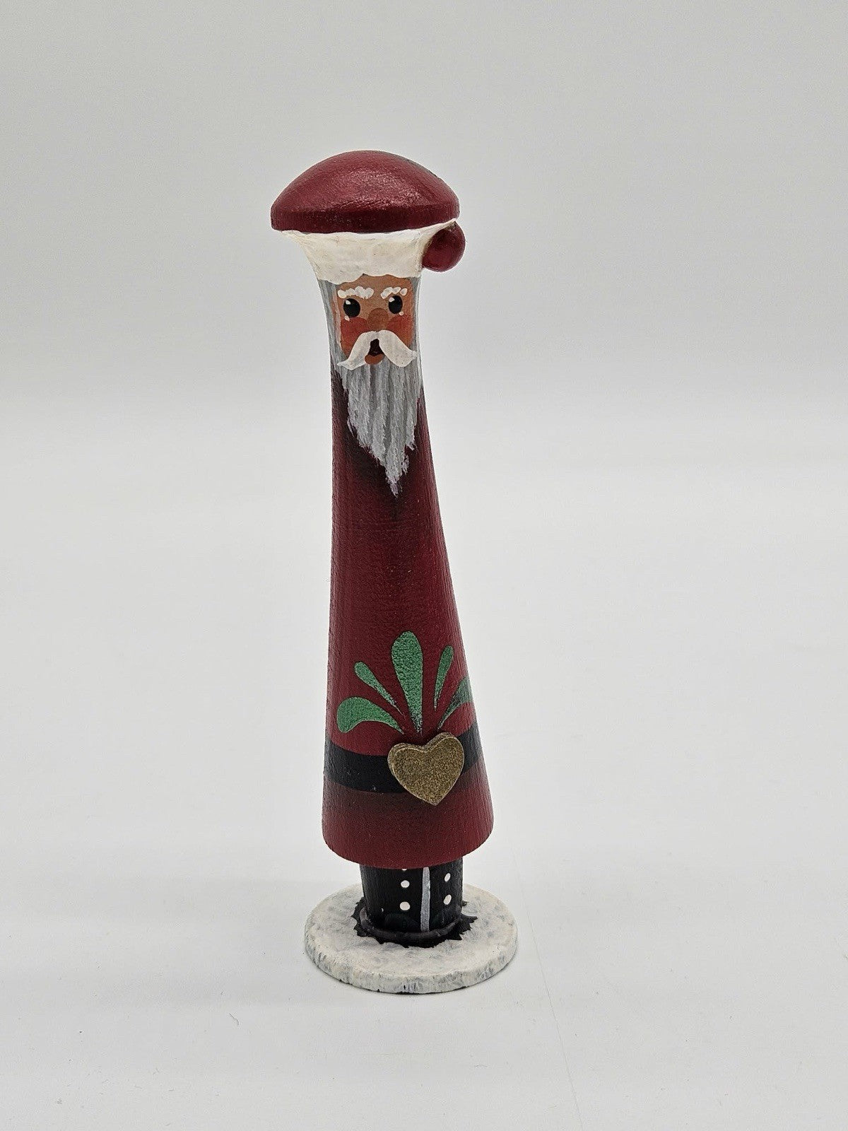 Hand-Painted Folk Art Santa Wooden Figurine 9 in