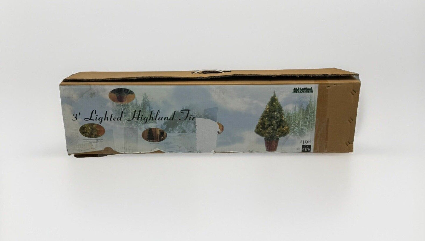 New Tree Vintage Pre Lit Highland Fir Christmas Tree  Artificial