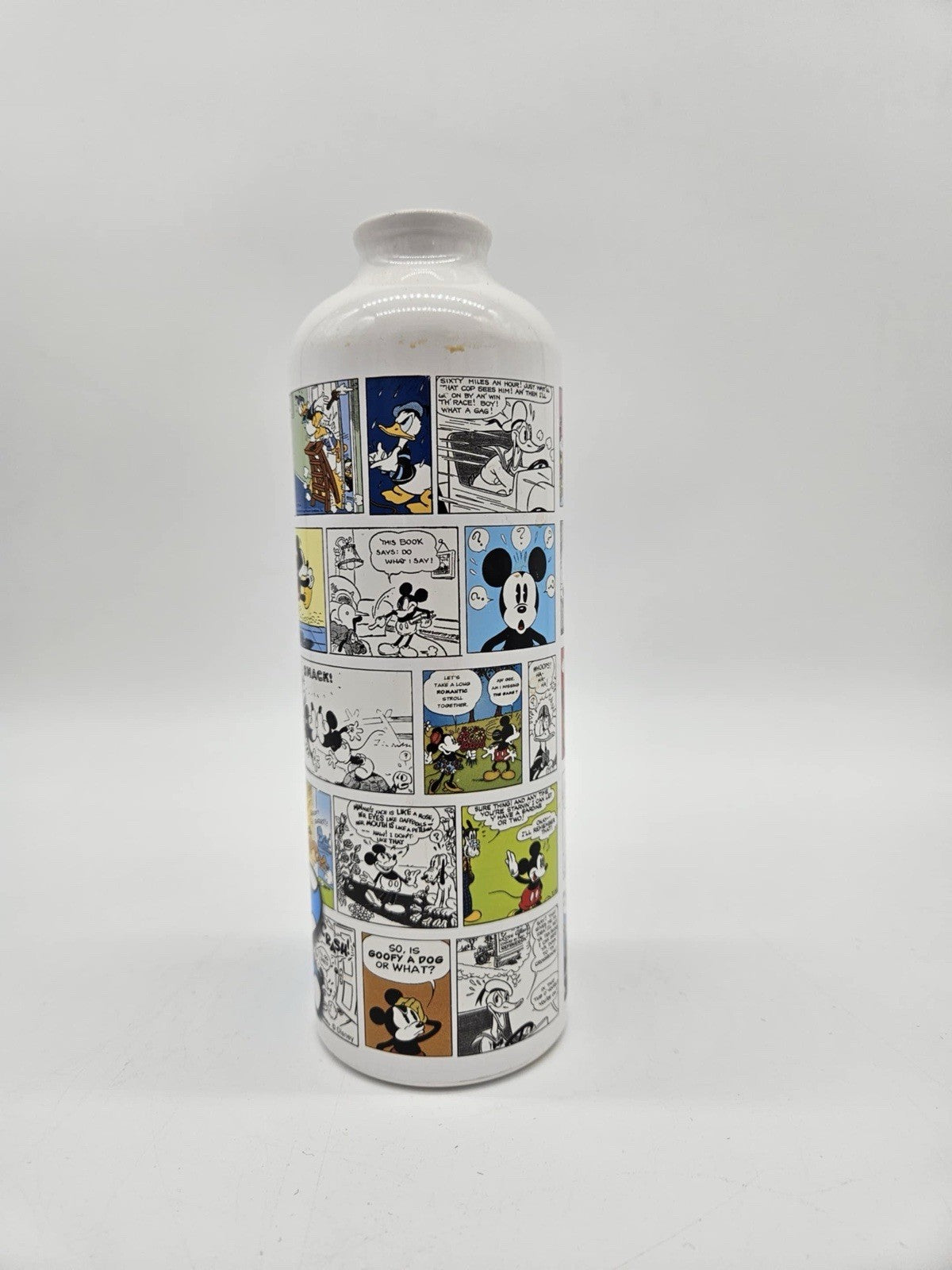 Disney Store MINNIE MOUSE with Cartoons Metal Water Bottle with Backpack Hook