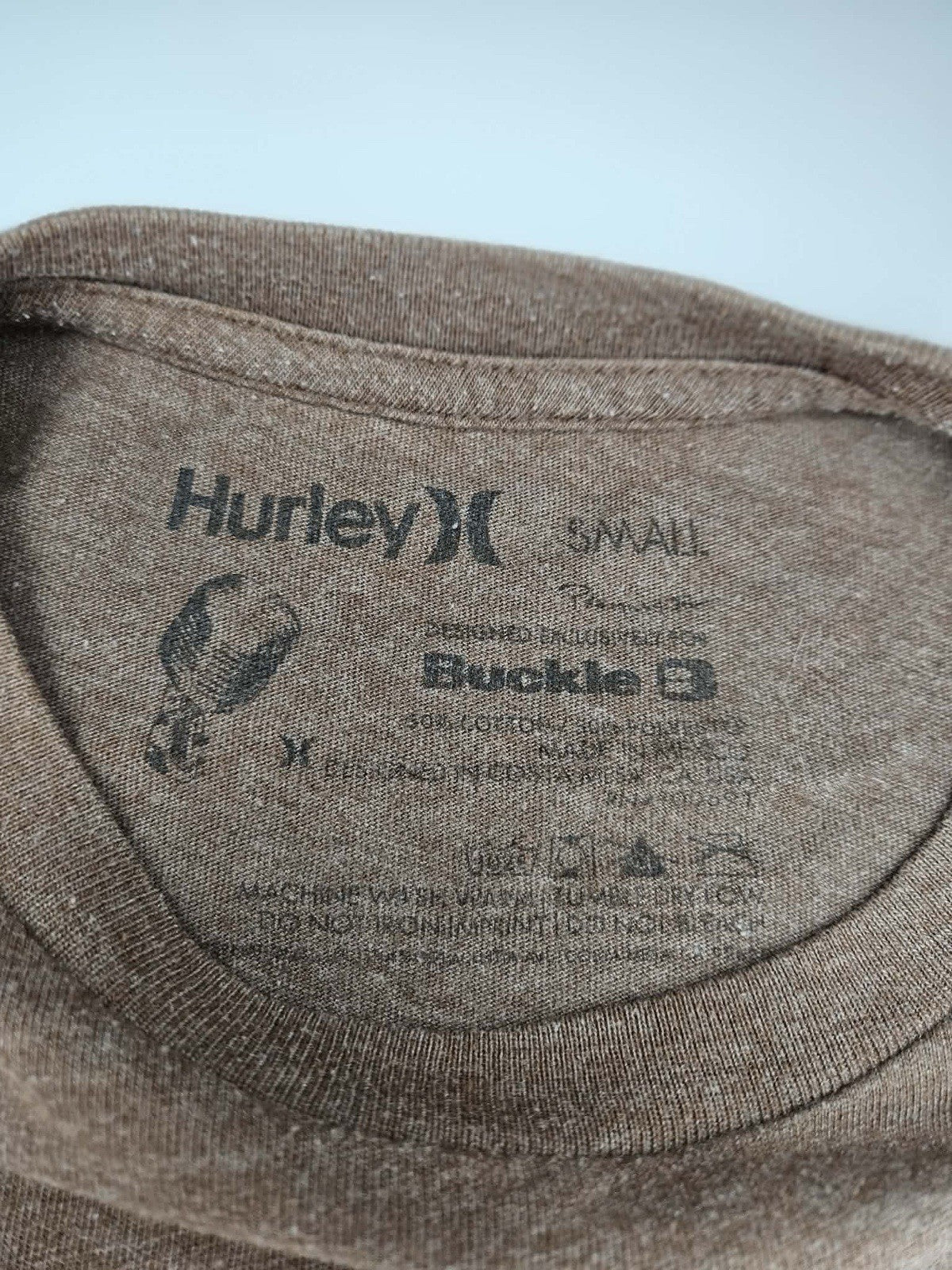 Hurley Brown Long Sleeve Logo T-Shirt Mens Small