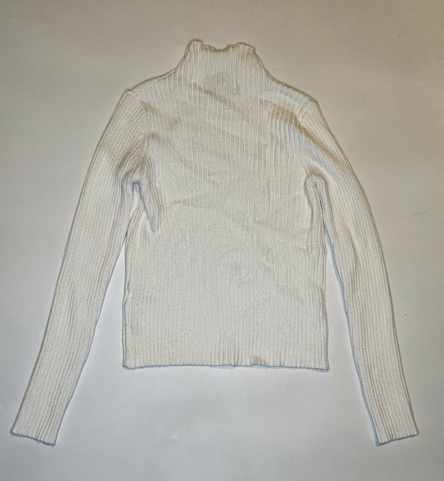 Industry Women’s Ivory Ribbed Mock Neck Sweater Long Sleeve Sz M