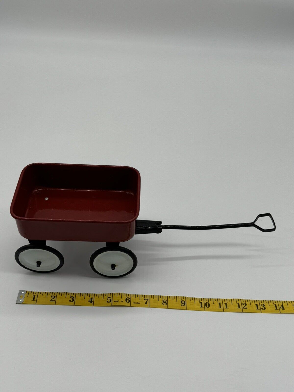 TELEFLORA Little Red Metal Wagon 5” Tall miniature gift collectable toy decor