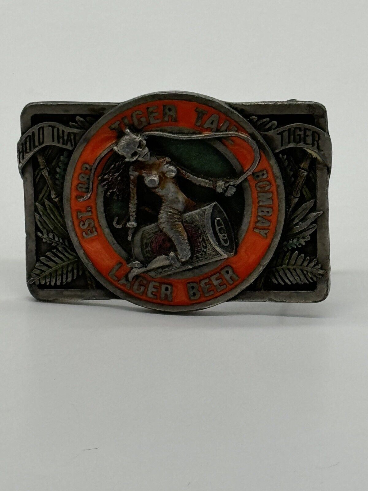 TIGER TAIL LAGER BEER HOLD THAT TIGER Bergamot Metal Belt Buckle 1993