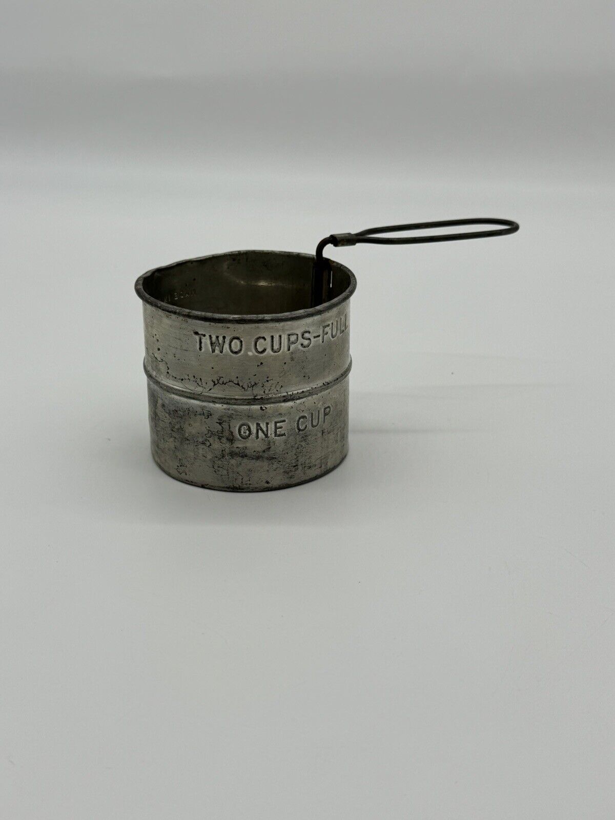 Vintage KITCHEN Two Cups Full METAL FLOUR SIFTER Hand Held Made in USA