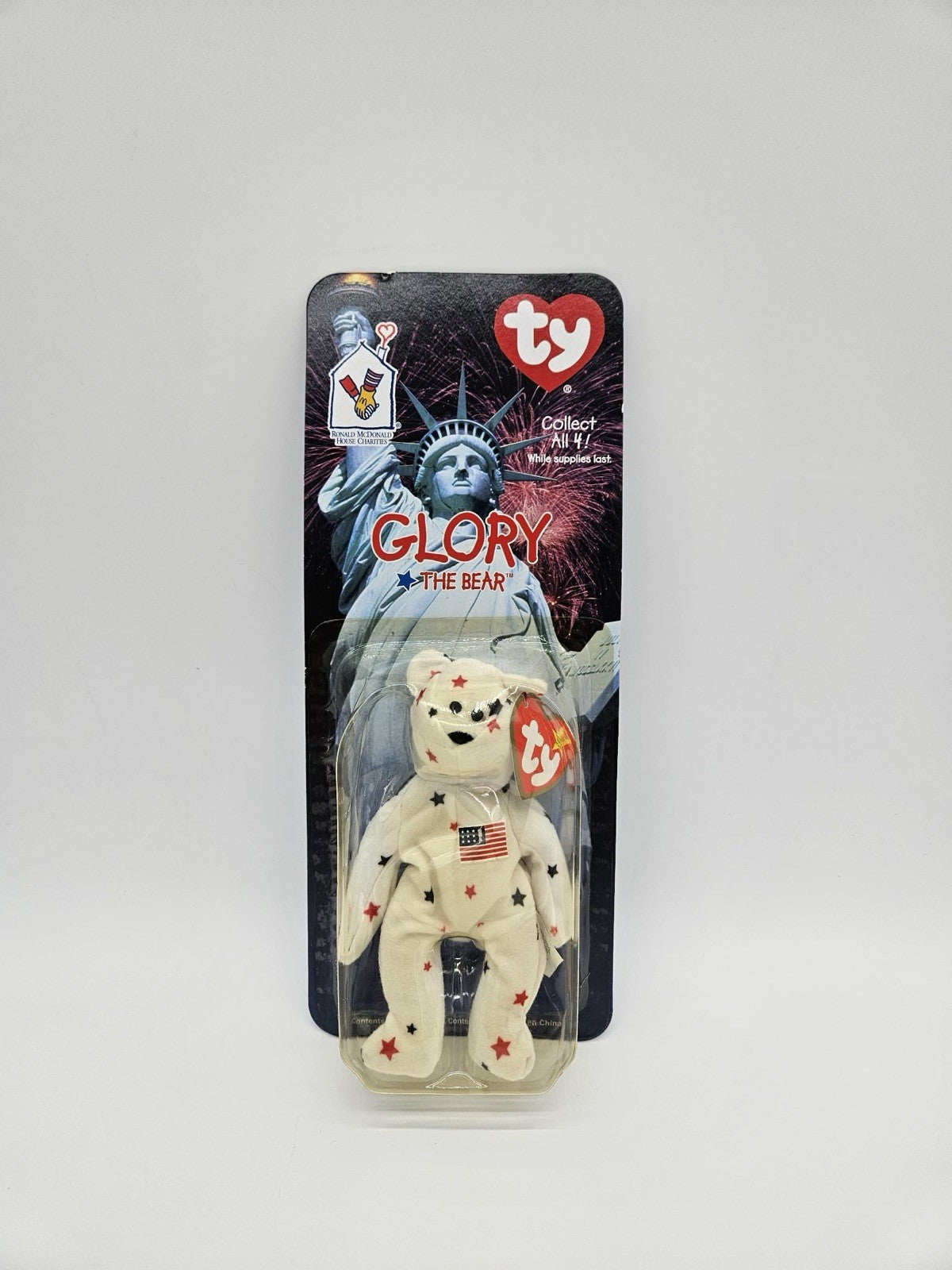 Ty Beanie Baby Glory the Bear 1998 McDonald’s Teenie Beanie Babies NIP Sealed