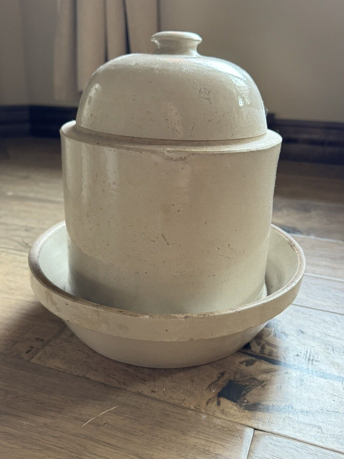 Red Wing Pottery Chicken Drinking Fount And Feeder Crock Tray