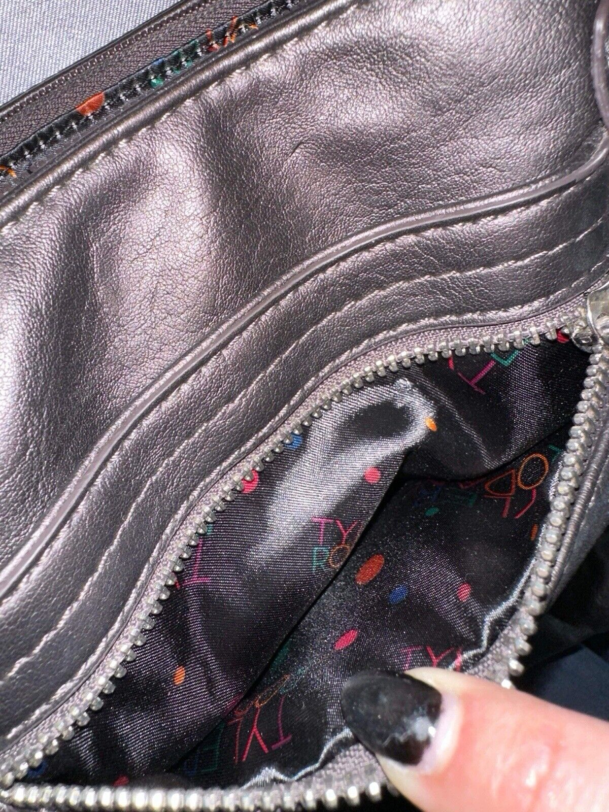 Tyler Rodan Cross Body Purse Brown with cute colorful inside JWL