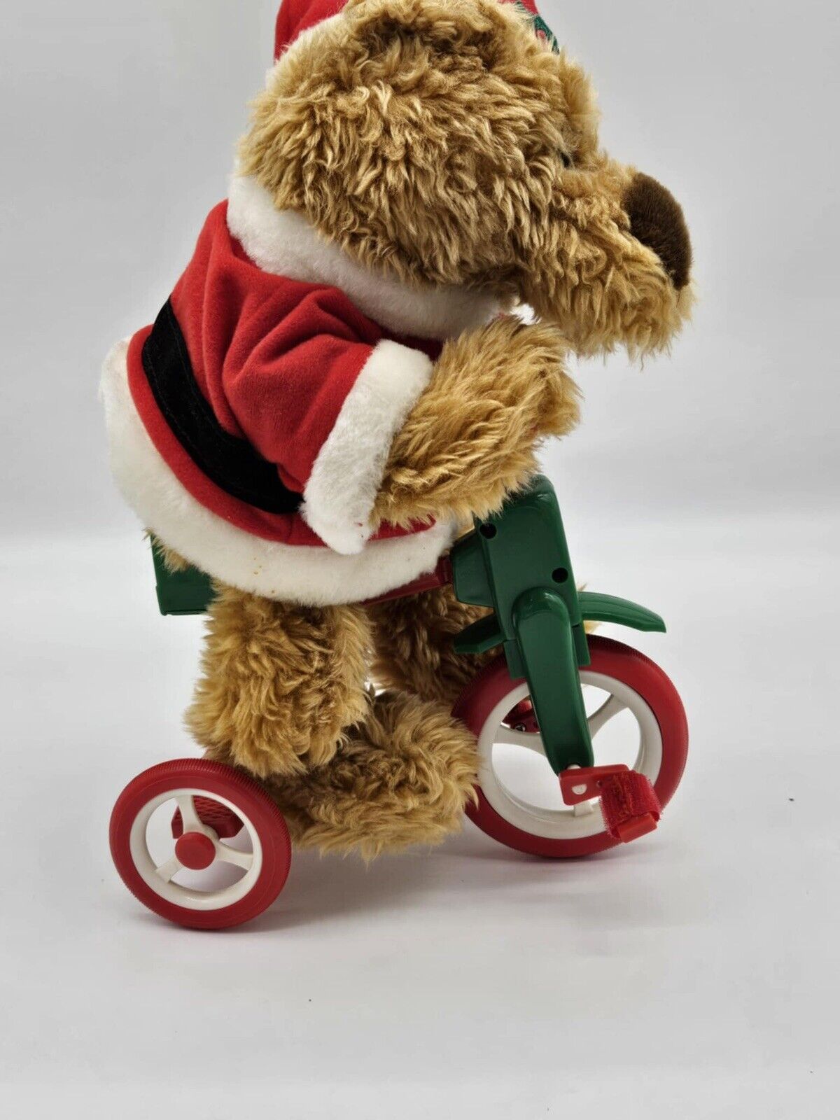 Musical Santa Bear On Bike 12 Songs Rides Tricycle Vtg 1997 AVON