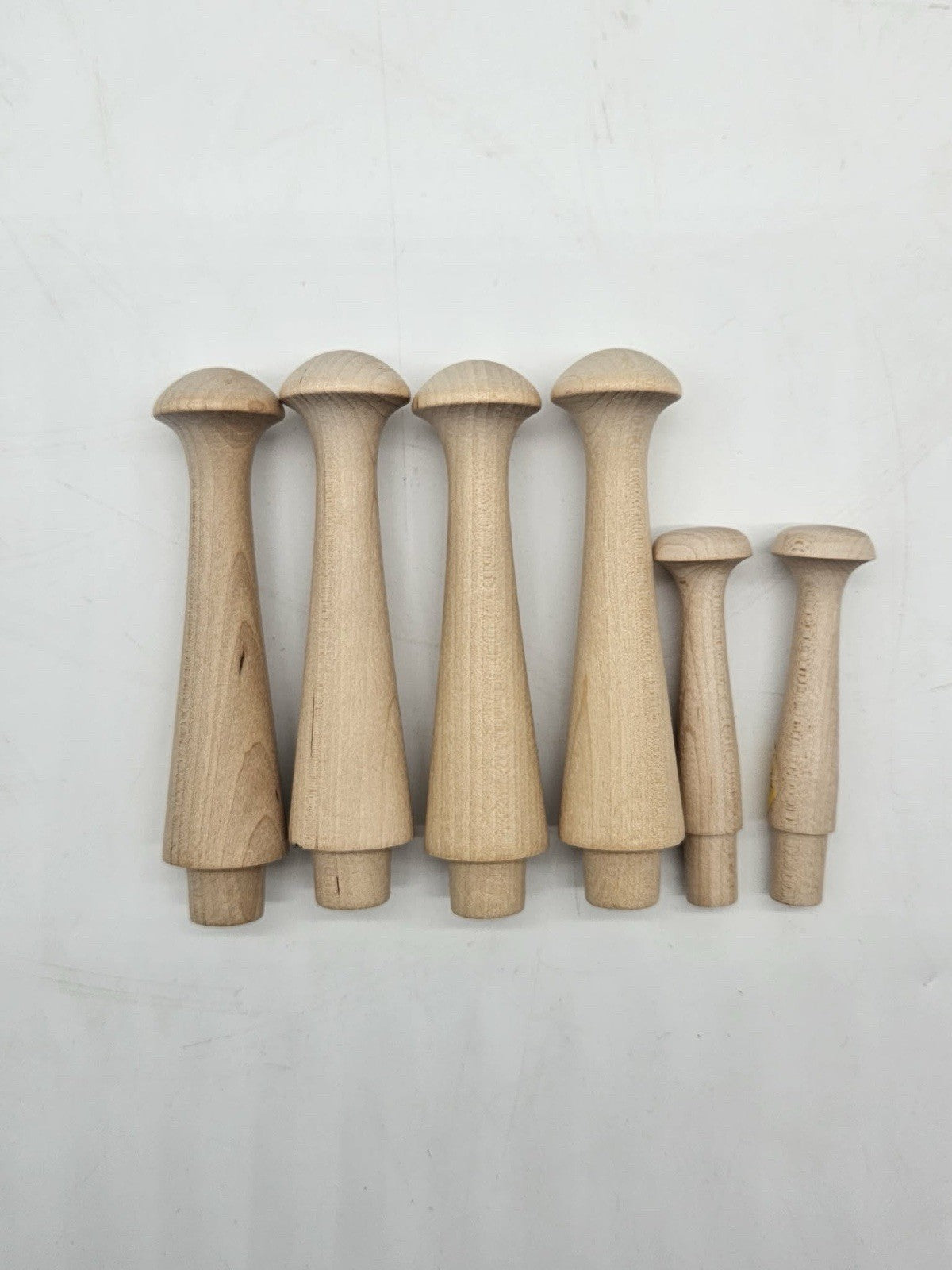 6 Shaker Pegs made from Unfinished Birch Hardwood, Coat Pegs, Shelf Pegs