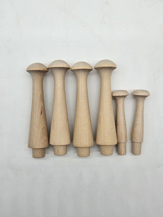 6 Shaker Pegs made from Unfinished Birch Hardwood, Coat Pegs, Shelf Pegs