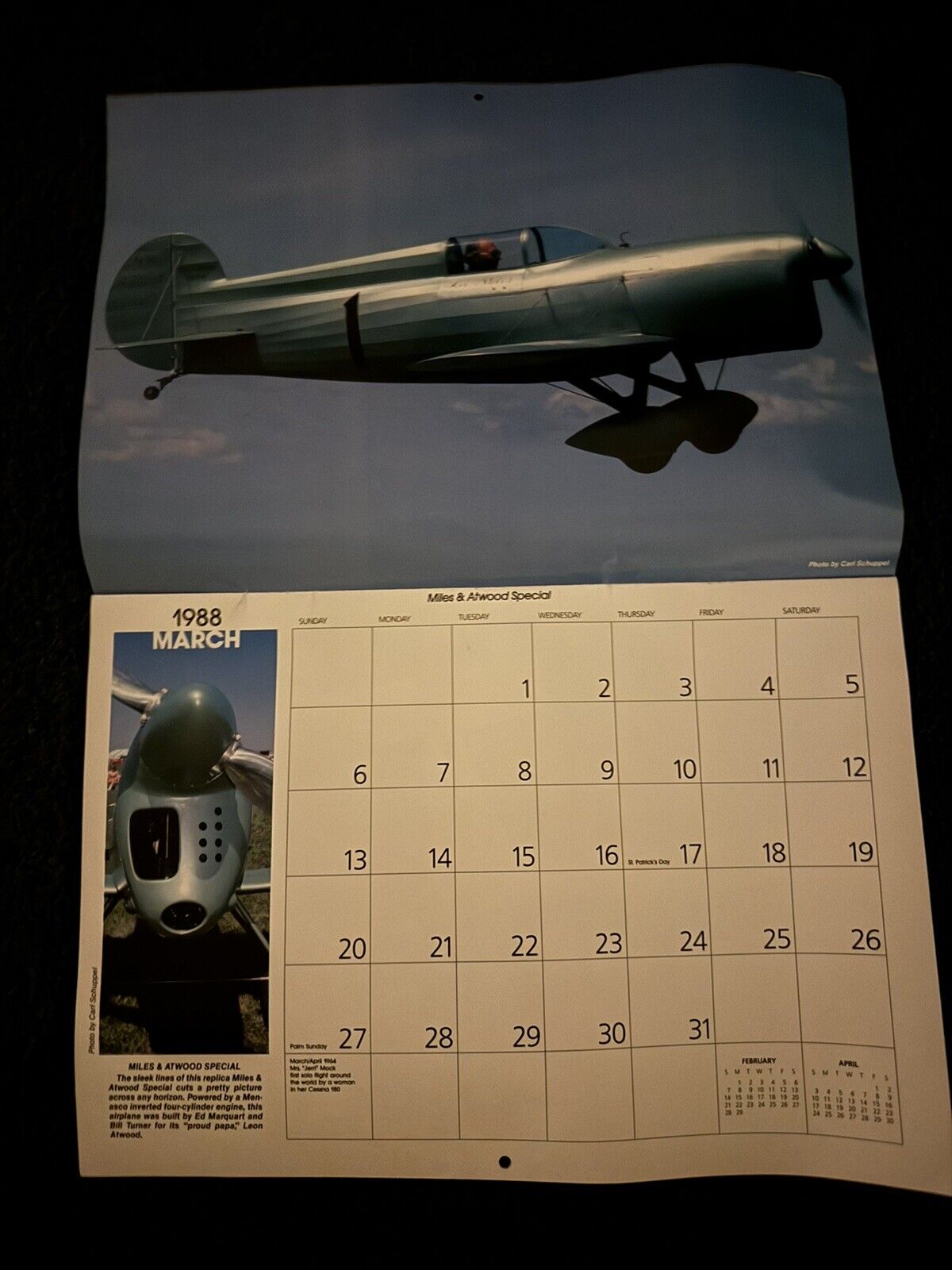 Vintage 1988 “The Spirit of Flight” EAA Calendar