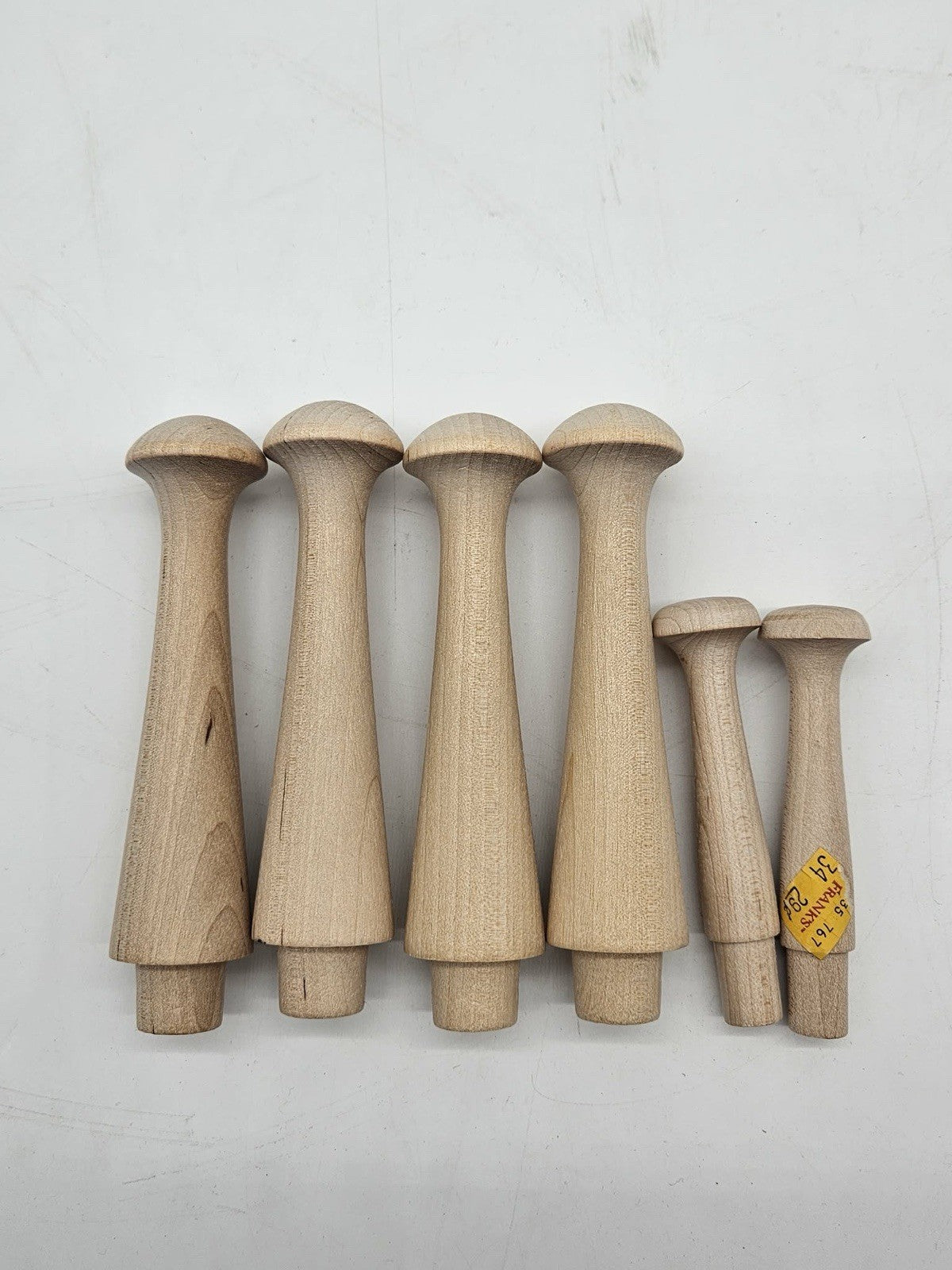 6 Shaker Pegs made from Unfinished Birch Hardwood, Coat Pegs, Shelf Pegs