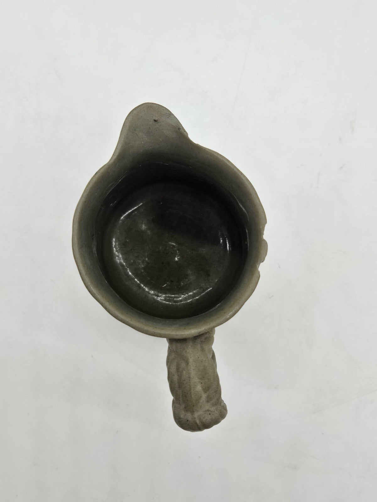 English Ridgway Stoneware Bamboo Pitcher with Molded Rope Handle