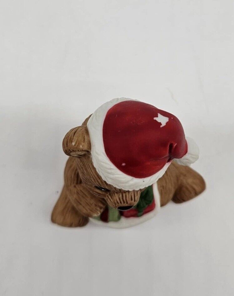 Vintage Homco Teddy Bear of the Month December 1413 Figurine Christmas Santa