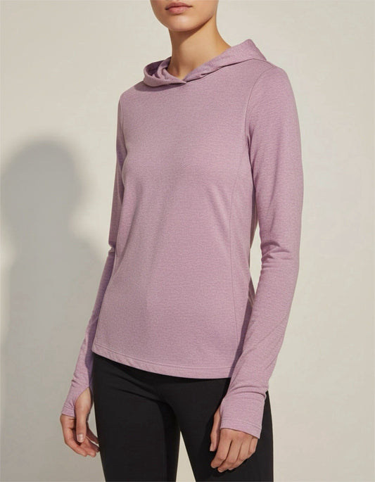 Avia Women’s Lightweight Hooded Long Sleeve Top Pink XS