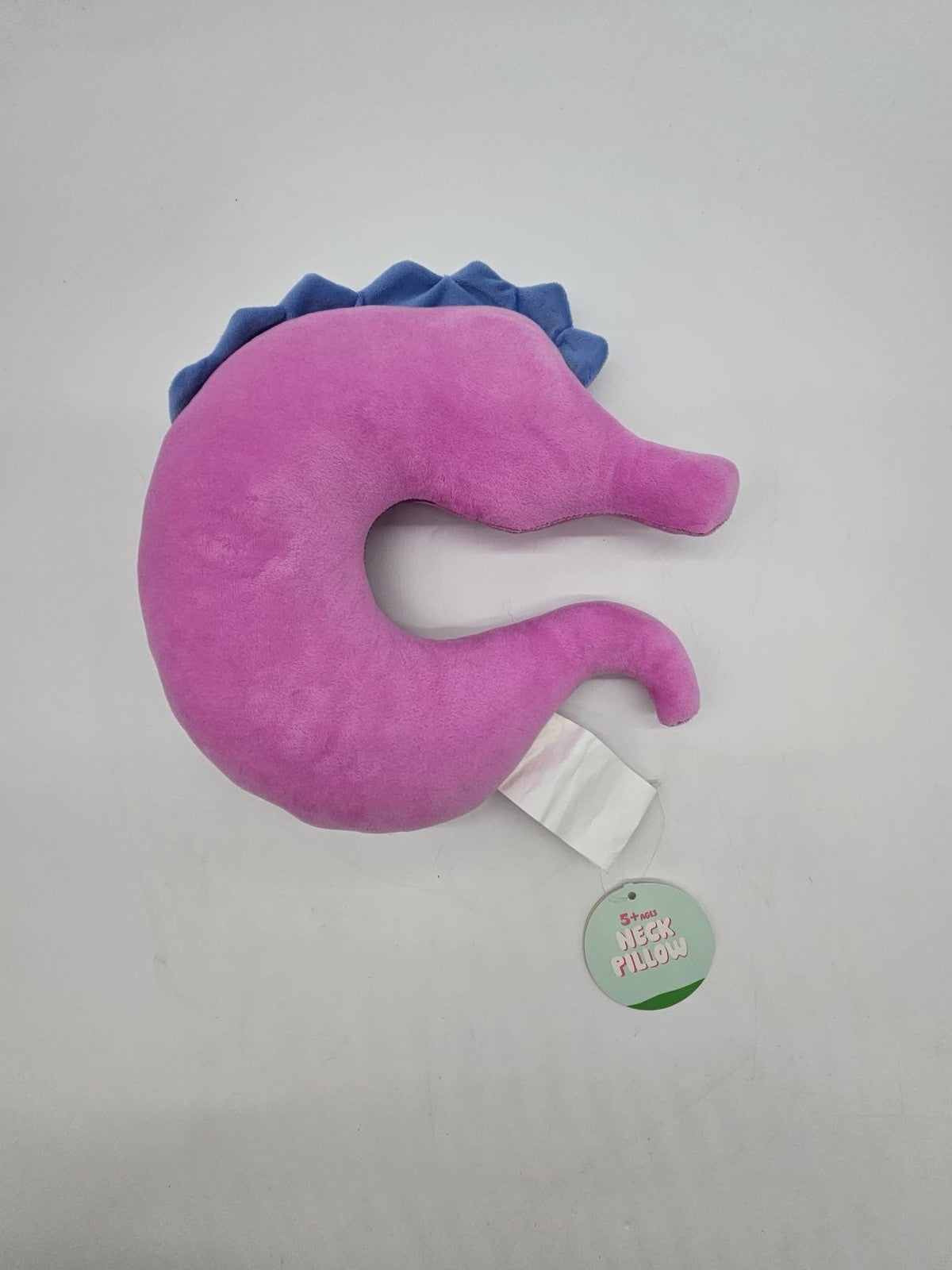 Kids seahorse Neck Pillow 11x11 Plush Travel Cushion Red U Shape Cute NWOT