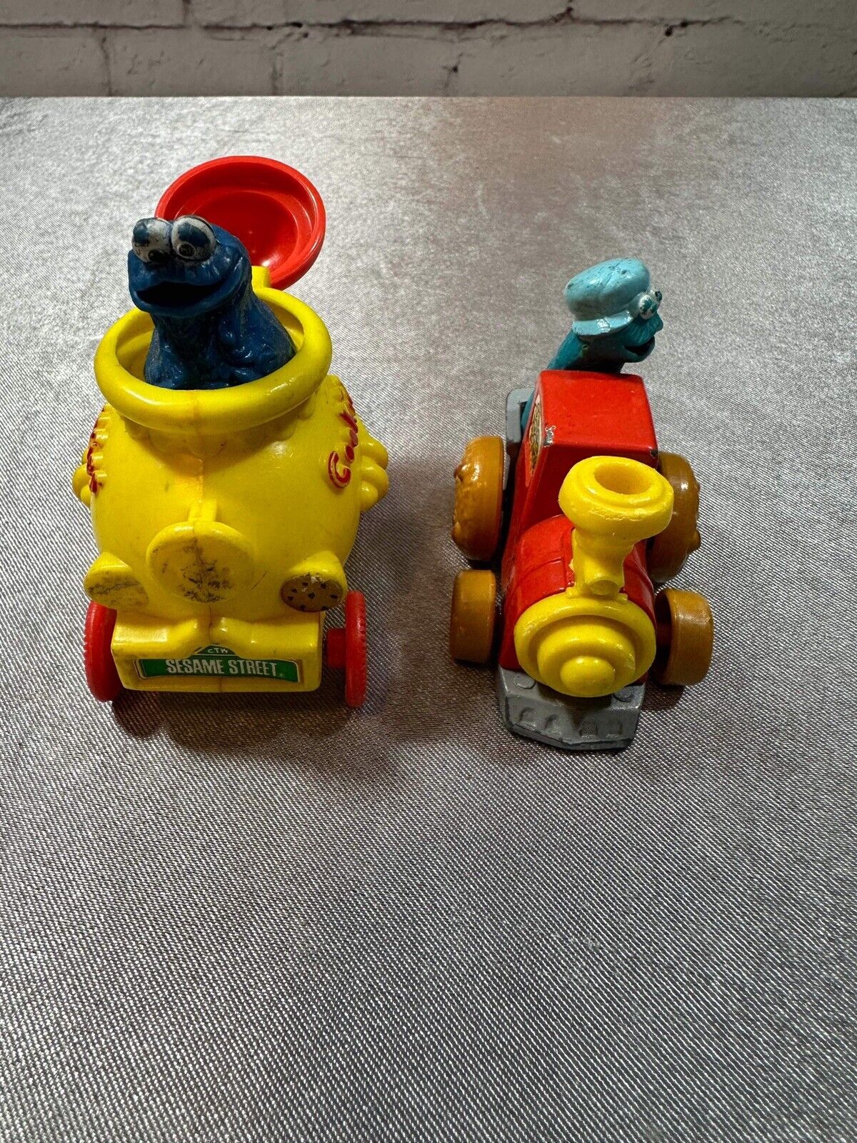 RARE Vintage 1970s Sesame Street Cookie Monster Cookie Jar & Train Car HTF 003