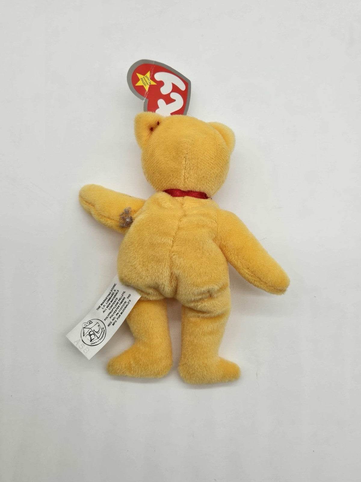 Ty Beanie Baby Golden Arches the Bear Yellow Stuffed Animal Plush Kids Toys