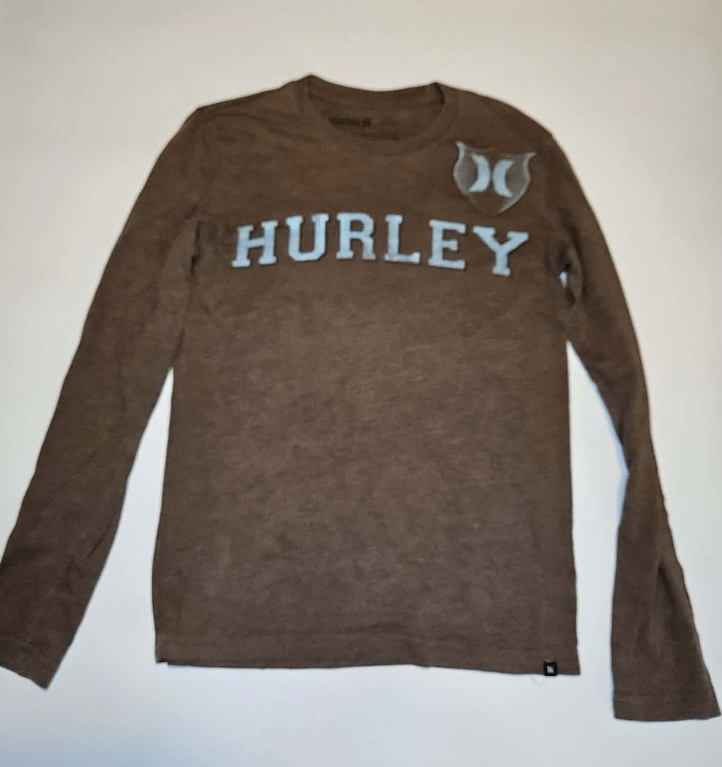 Hurley Brown Long Sleeve Logo T-Shirt Mens Small