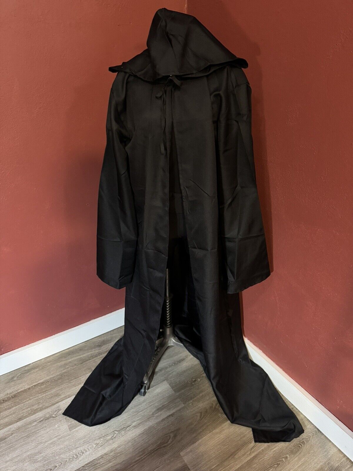 Long Black Cloak With Hood ~ Medium Size ~ Pre-Owned Unisex